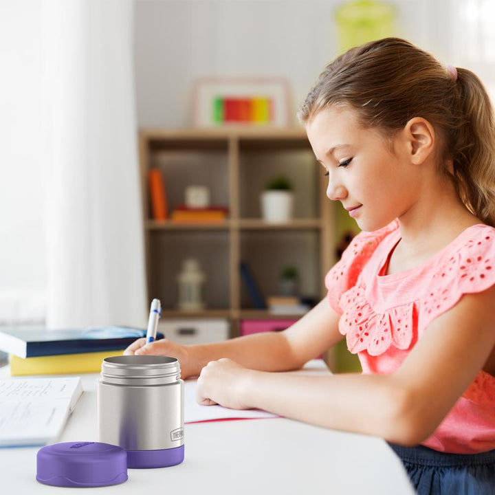 Thermos® 10oz Thermos® food jar in Violet — lifestyle photo in use
