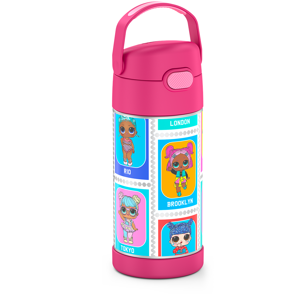 Thermos® 12oz FUNtainer® water bottle in Default Title — angled view showing full profile