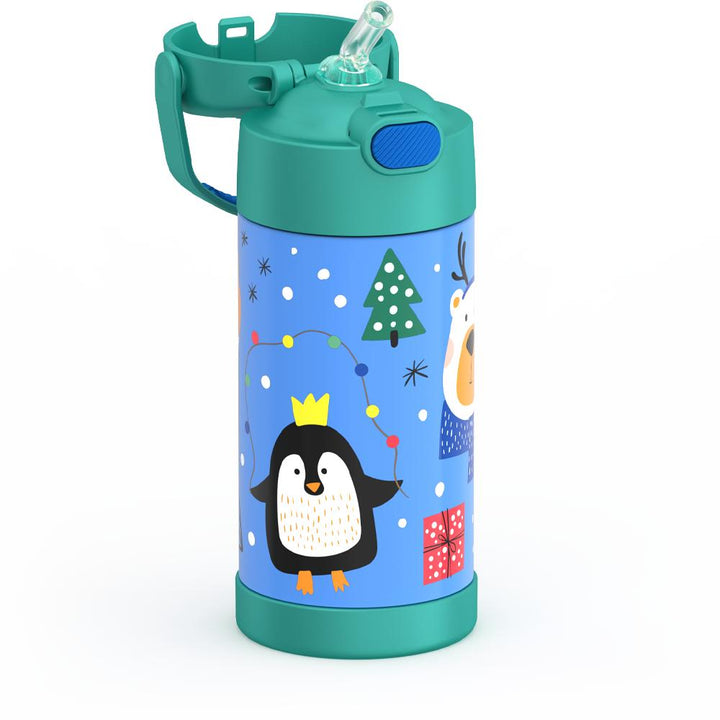 Thermos® 12oz FUNtainer® product in Default Title — close-up of push-button straw lid