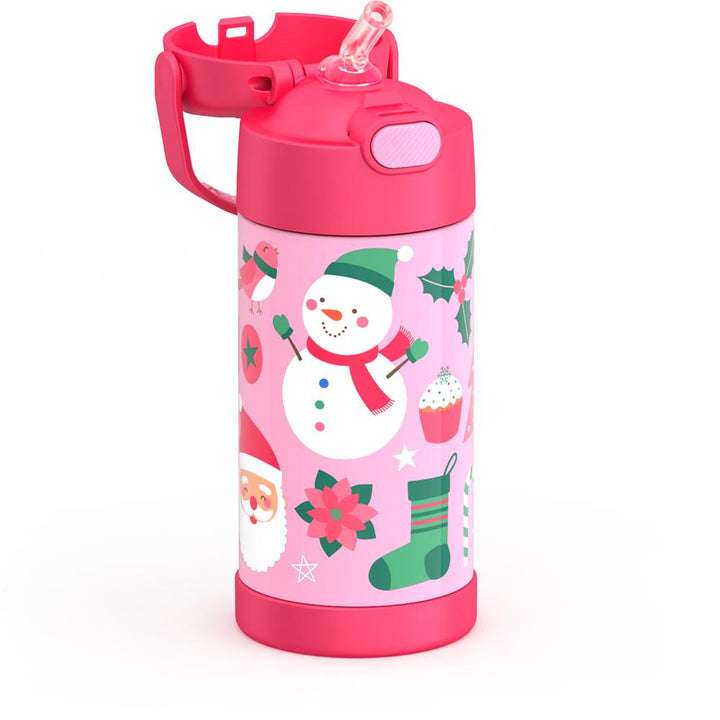 Thermos® 12oz FUNtainer® product in Default Title — close-up of push-button straw lid