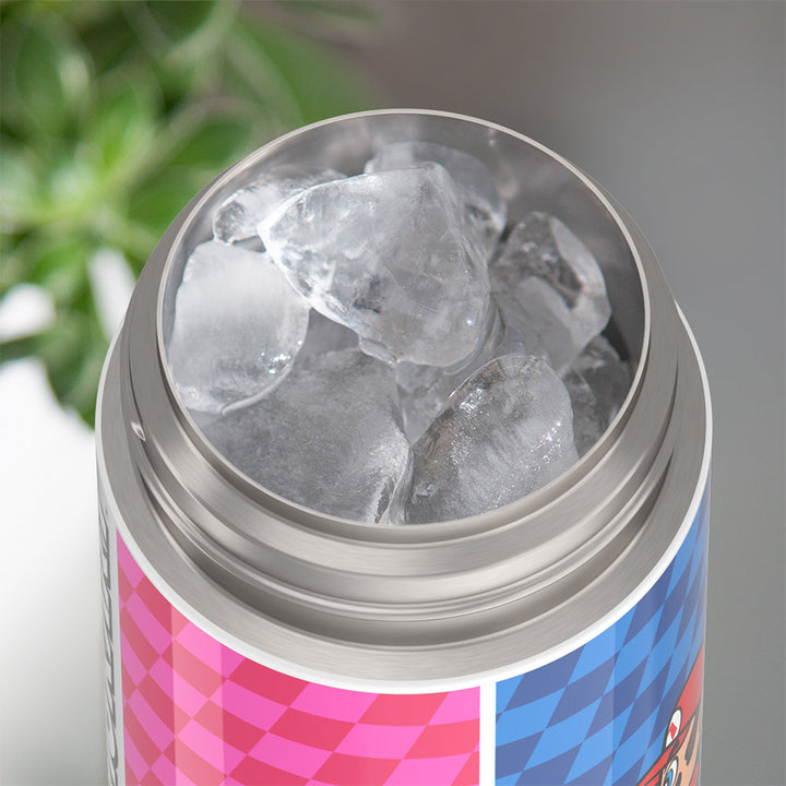 Thermos® 12oz FUNtainer® water bottle in Default Title — shown filled with ice, demonstrating insulation