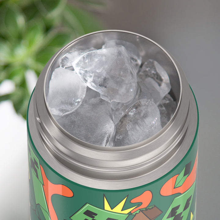 Thermos® 12oz FUNtainer® water bottle in Default Title — shown filled with ice, demonstrating insulation