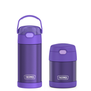 12oz FUNtainer® Water Bottle & 10oz Food Jar Bundle - Purple thumbnail