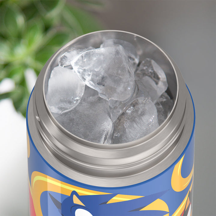 Thermos® 12oz FUNtainer® water bottle in Default Title — shown filled with ice, demonstrating insulation