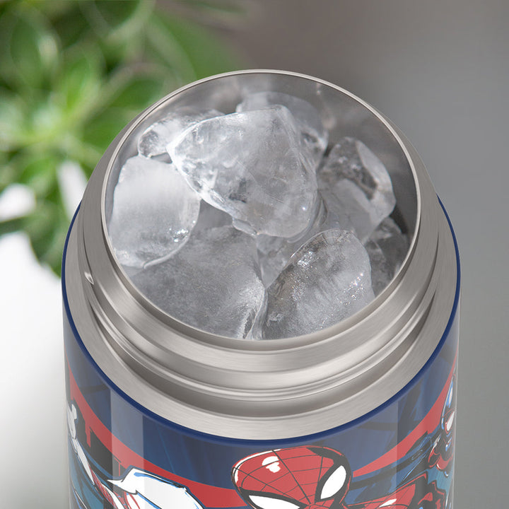Thermos® 12oz FUNtainer® water bottle in Default Title — shown filled with ice, demonstrating insulation