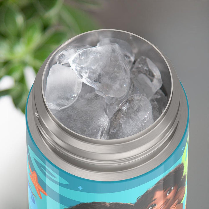 Thermos® 12oz FUNtainer® water bottle in Default Title — shown filled with ice, demonstrating insulation