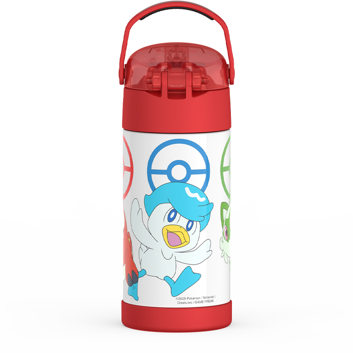 Thermos® 12oz FUNtainer® water bottle in Default Title — back view showing handle and base