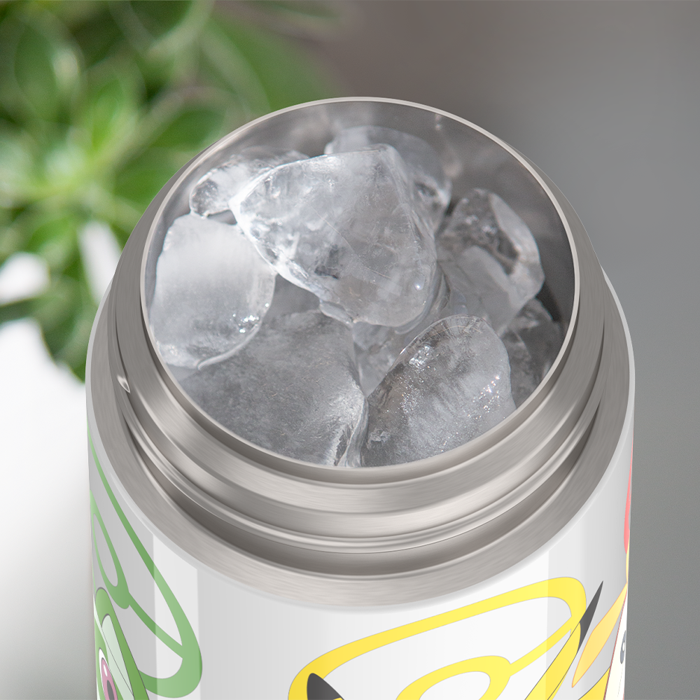 Thermos® 12oz FUNtainer® water bottle in Default Title — shown filled with ice, demonstrating insulation