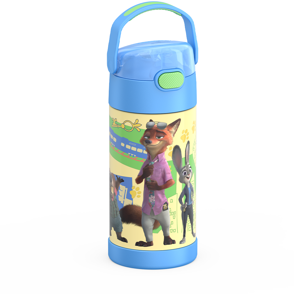 Thermos® 12oz FUNtainer® water bottle in Default Title — angled view showing full profile