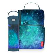 16oz FUNtainer® Water Bottle & Lunch Box Bundle - Galaxy Teal thumbnail