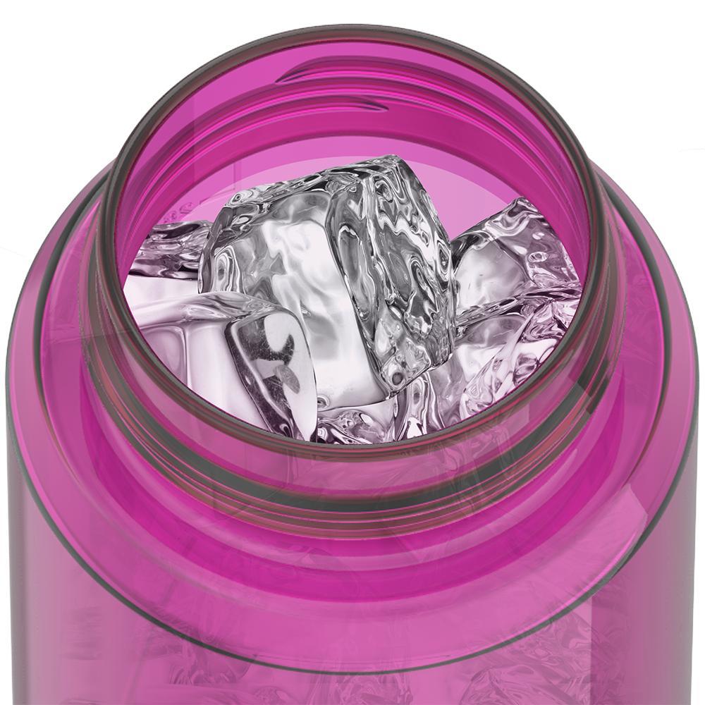 Thermos® 32oz Icon™ water bottle in Ultra Pink — shown filled with ice, demonstrating insulation