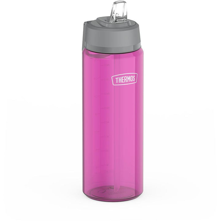 Thermos® 32oz Icon™ water bottle in Ultra Pink — close-up of push-button spout lid