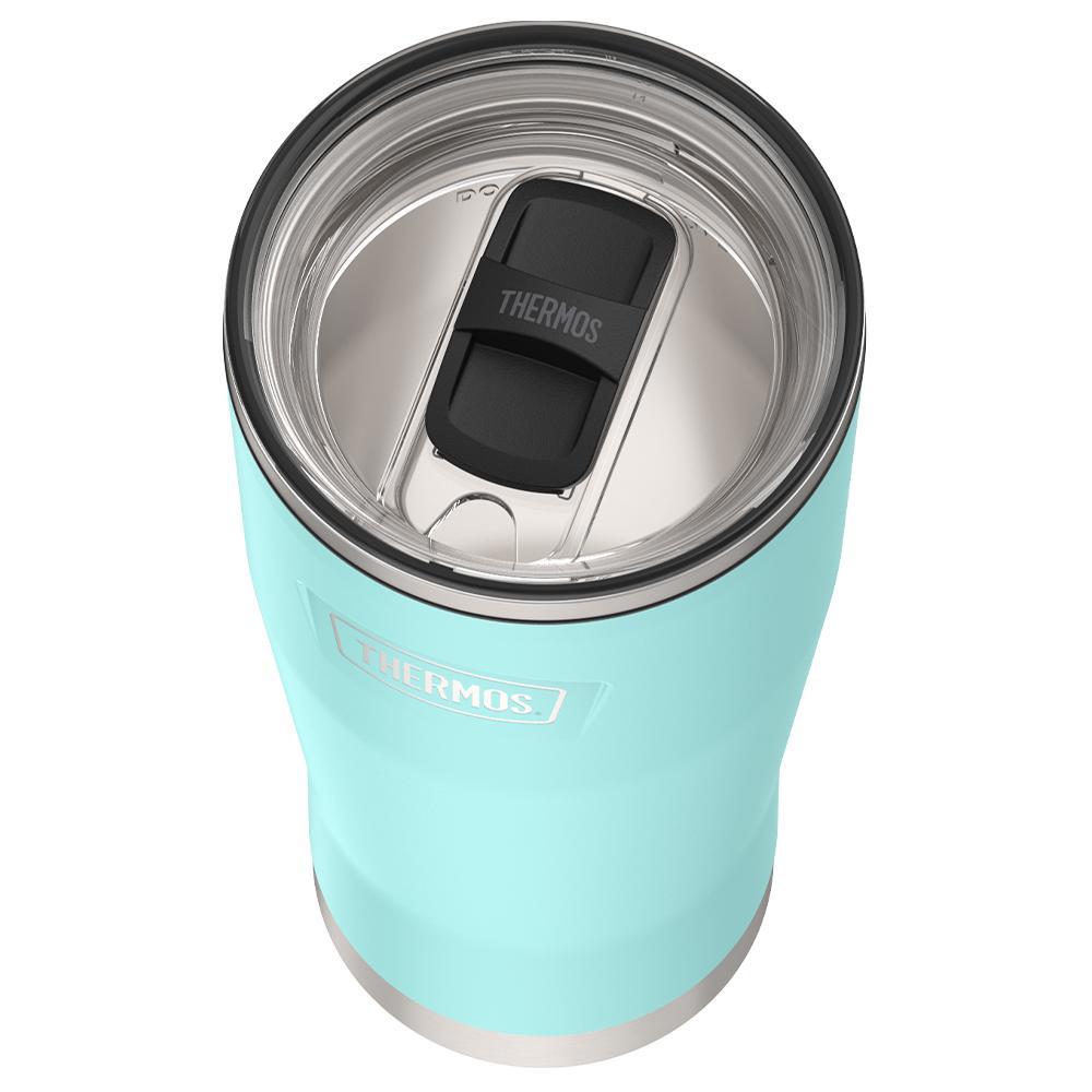 Thermos® 24oz Icon™ tumbler in Alpine Green — close-up of lid mechanism