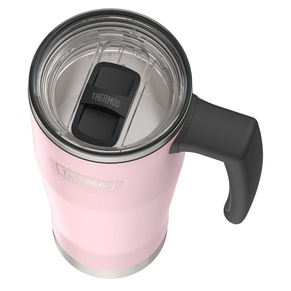 Thermos® 18oz Icon™ mug in Sea Green — close-up of lid mechanism