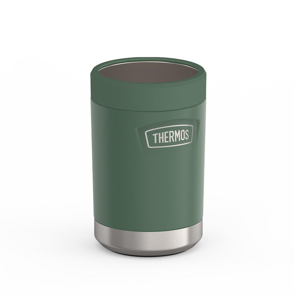 Thermos® 12oz Icon™ can insulator in Glacier — angled view showing full profile