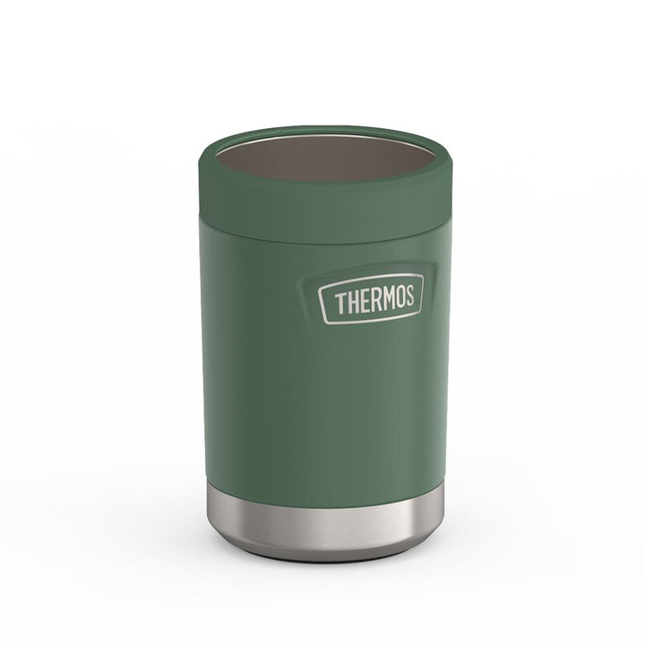 Thermos® 12oz Icon™ can insulator in Glacier — angled view showing full profile