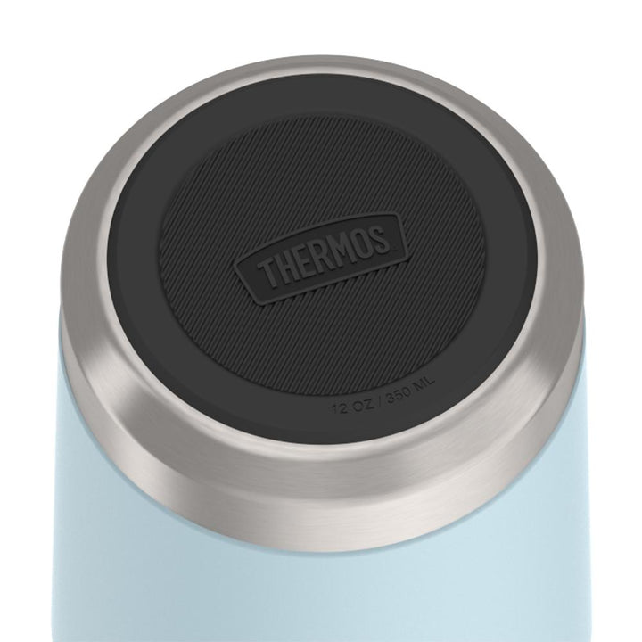 Thermos® 12oz Icon™ can insulator in Glacier — base showing Griptec™ non-slip base