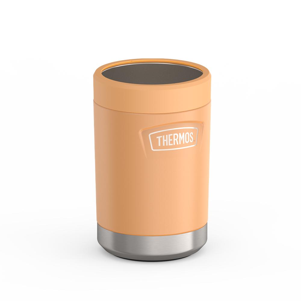 Thermos® 12oz Icon™ can insulator in Glacier — angled view showing full profile