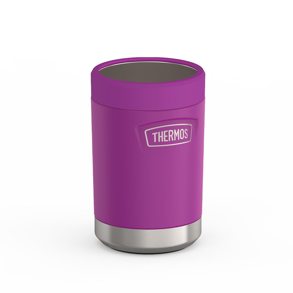 Thermos® 12oz Icon™ can insulator in Glacier — angled view showing full profile