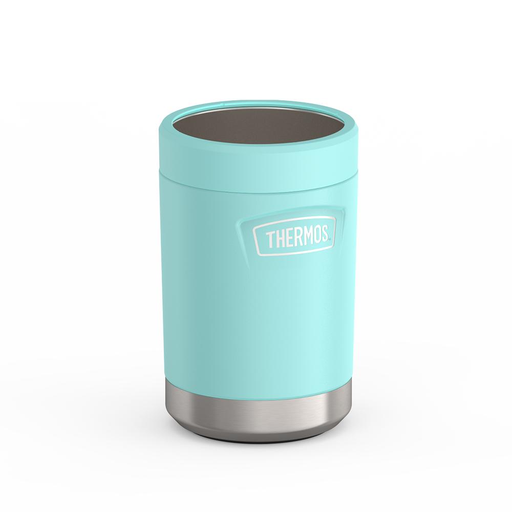 Thermos® 12oz Icon™ can insulator in Glacier — angled view showing full profile