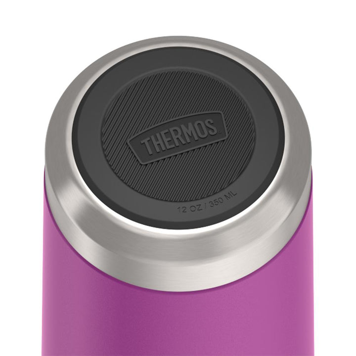 Thermos® 12oz Icon™ can insulator in Plum — base showing Griptec™ non-slip base