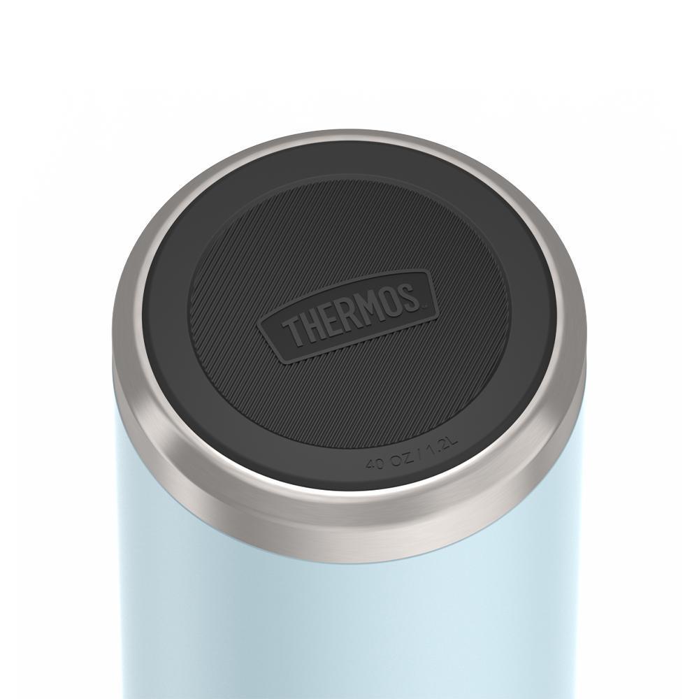 Thermos® 40oz Icon™ beverage bottle in Matte Stainless Steel — base showing Griptec™ non-slip base