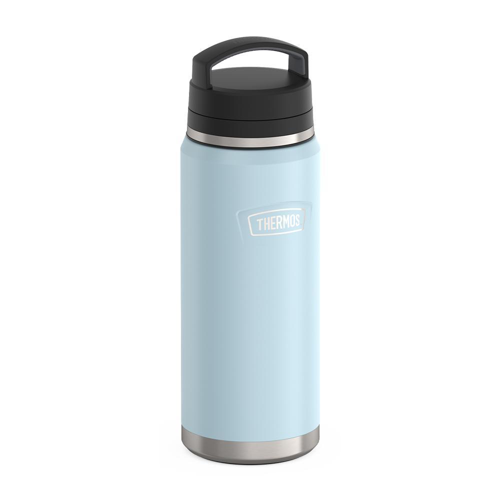 Thermos® 40oz Icon™ beverage bottle in Matte Stainless Steel — angled view showing full profile