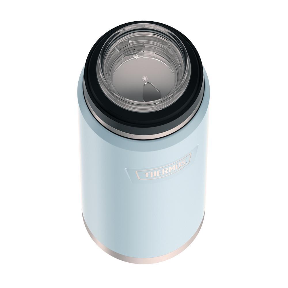 Thermos® 40oz Icon™ beverage bottle in Matte Stainless Steel — close-up of lid mechanism