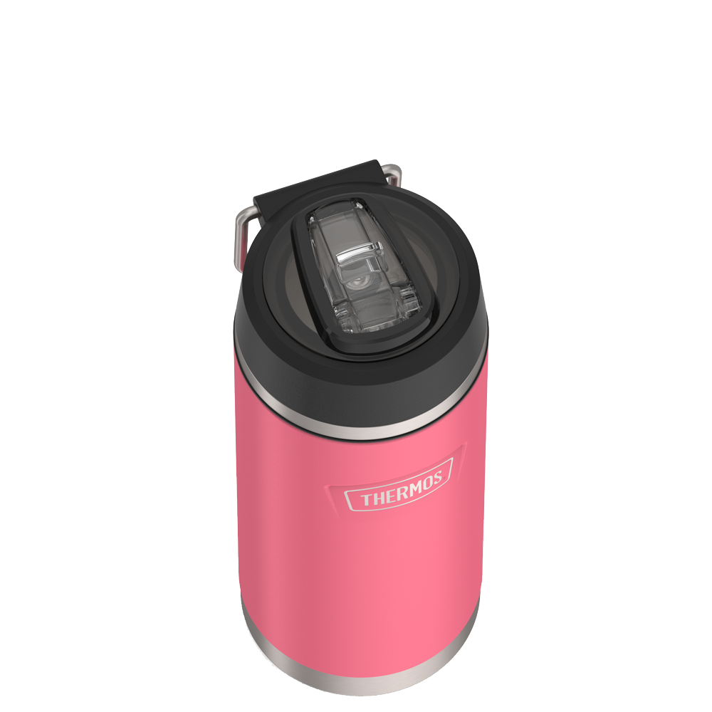 Thermos® 18oz Icon™ water bottle in Plum — close-up of lid mechanism