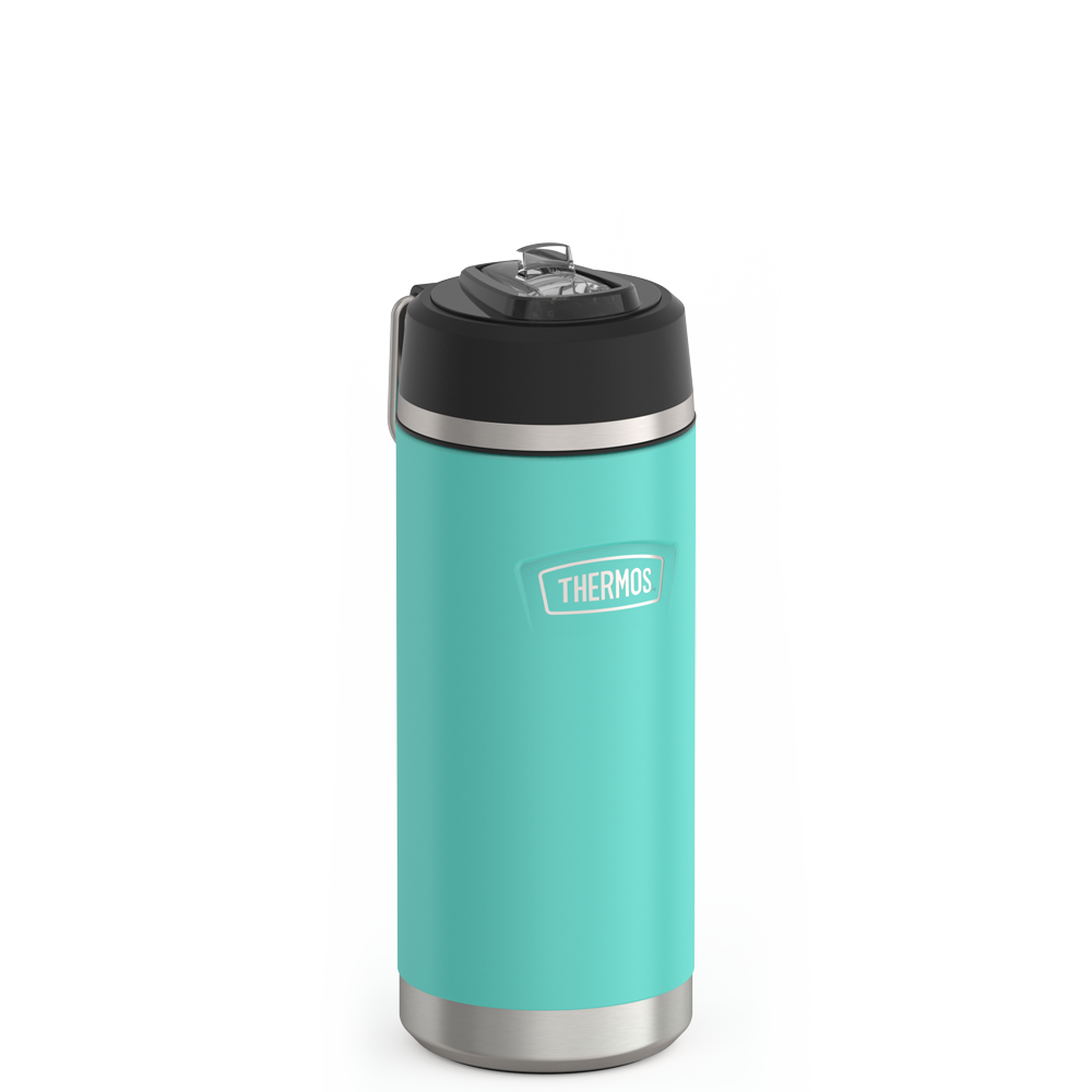 Thermos® 18oz Icon™ water bottle in Granite — angled view showing full profile