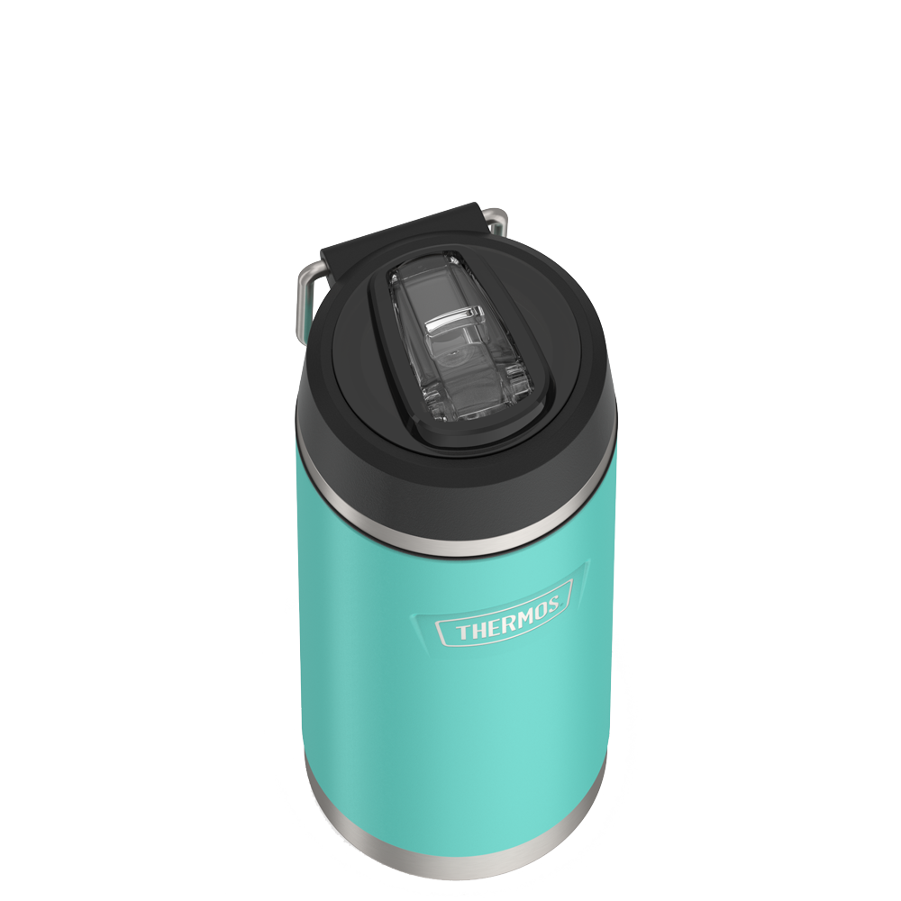 Thermos® 18oz Icon™ water bottle in Granite — close-up of lid mechanism