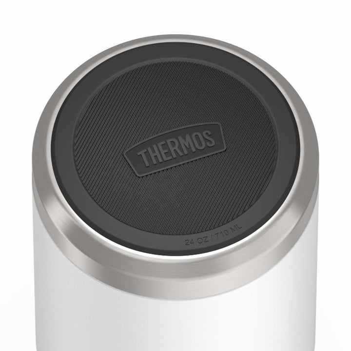 Thermos® 24oz Icon™ food jar in Crimson — base showing Griptec™ non-slip base