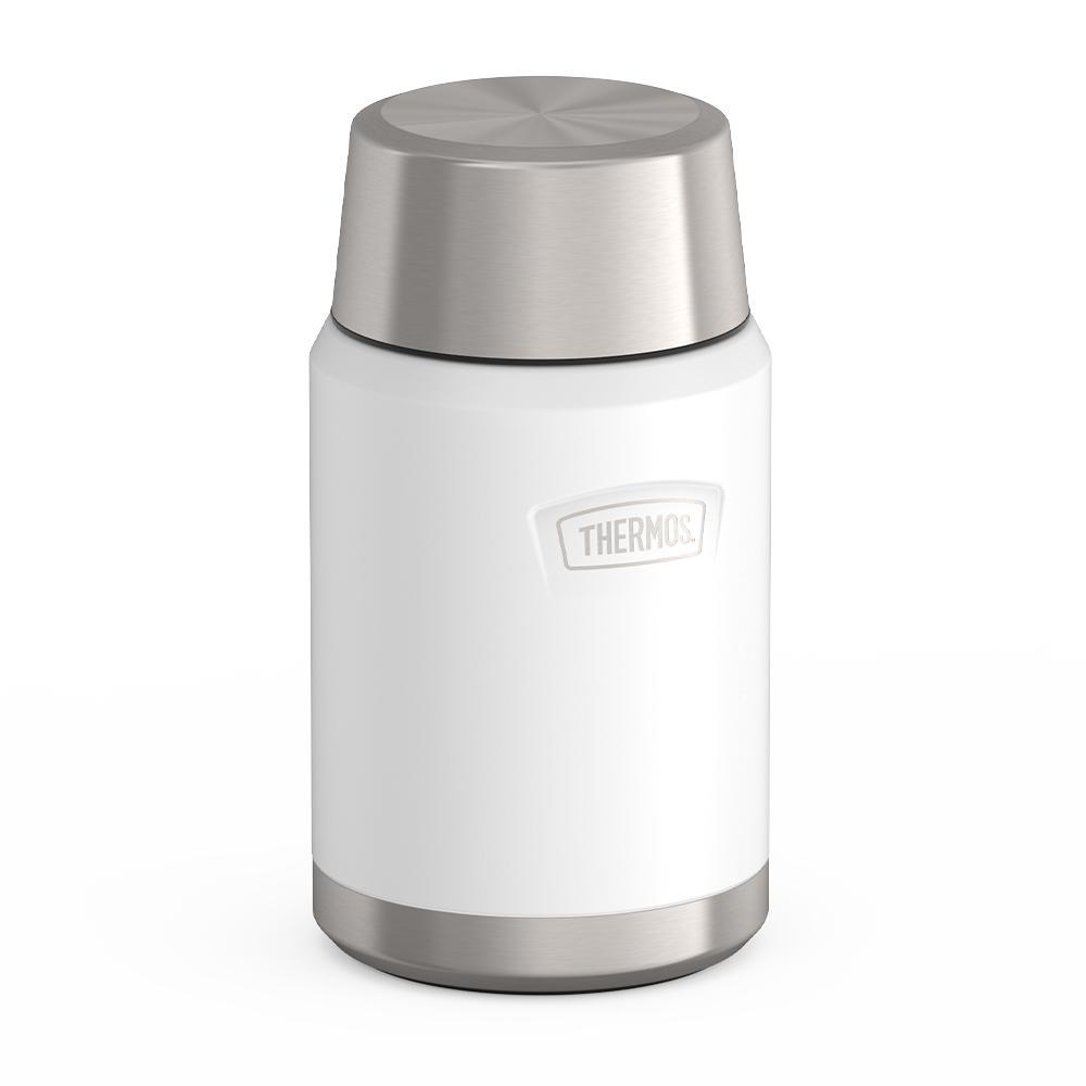 Thermos® 24oz Icon™ food jar in Crimson — angled view showing full profile