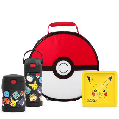 Pokémon Bundle - Novelty Lunch Box, 12oz FUNtainer® Water Bottle, 10oz FUNtainer® Food Jar & Hard Ice