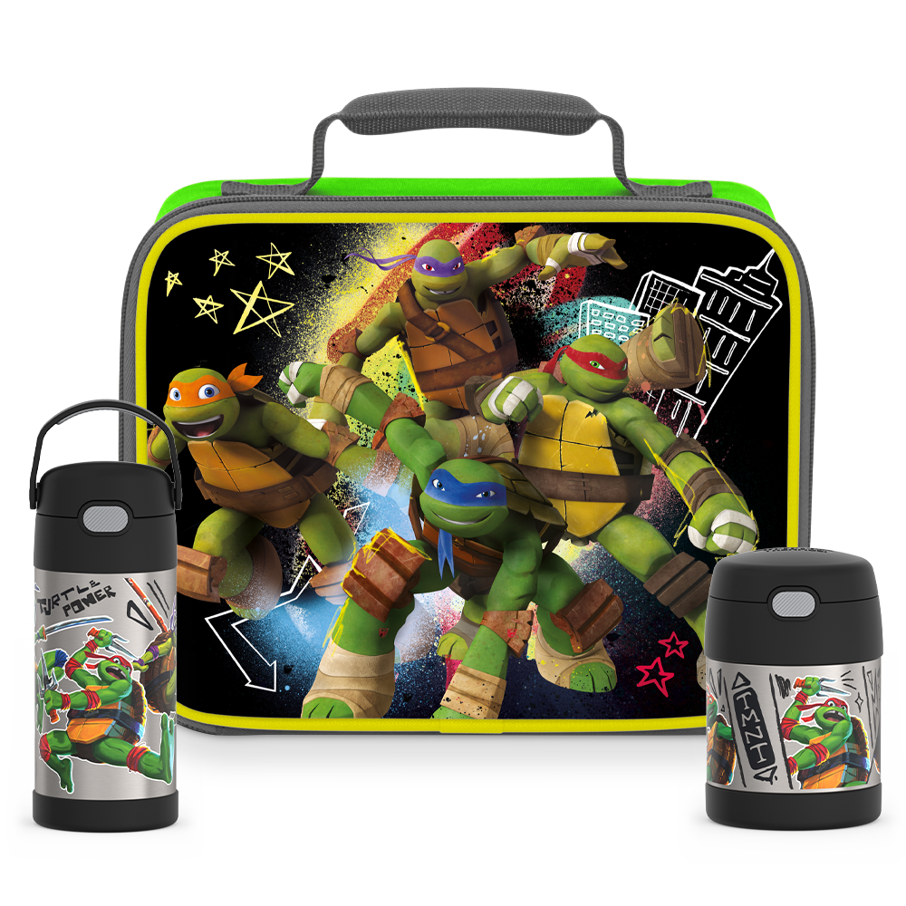 Teenage Mutant Ninja Turtles Bundle - Soft Lunch Box, 12oz FUNtainer® Water Bottle &amp; 10oz FUNtainer® Food Jar