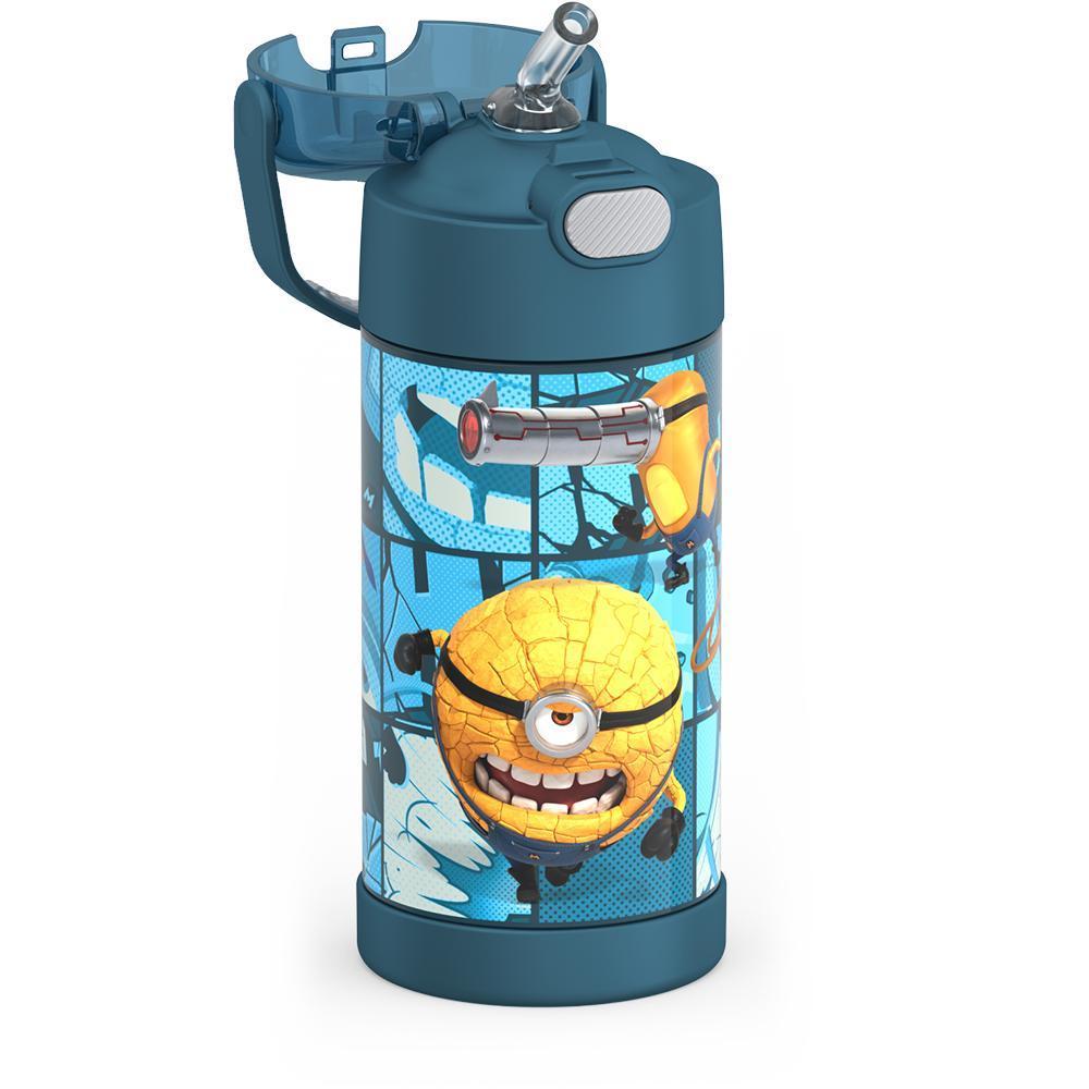 Thermos® 12oz FUNtainer® water bottle in Default Title — close-up of push-button straw lid