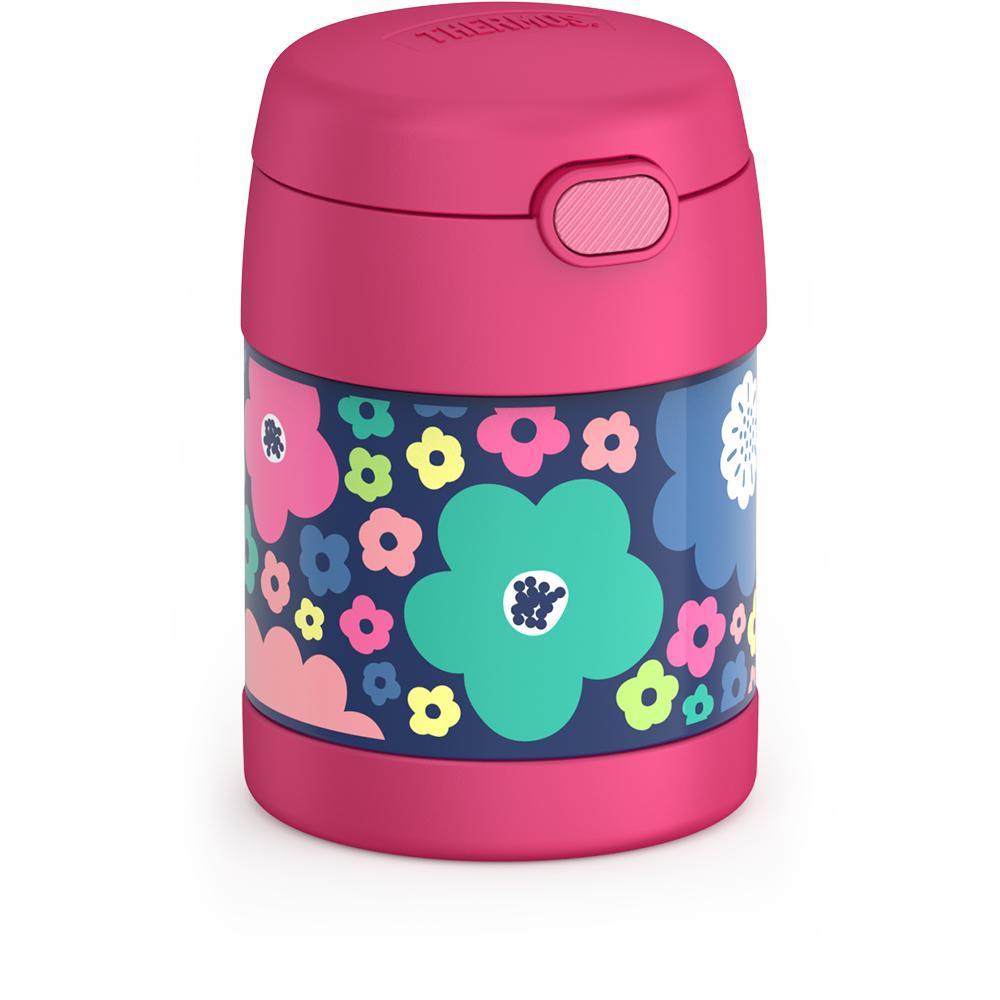 Thermos® 10oz FUNtainer® food jar in Rainbow Dreams — angled view showing full profile