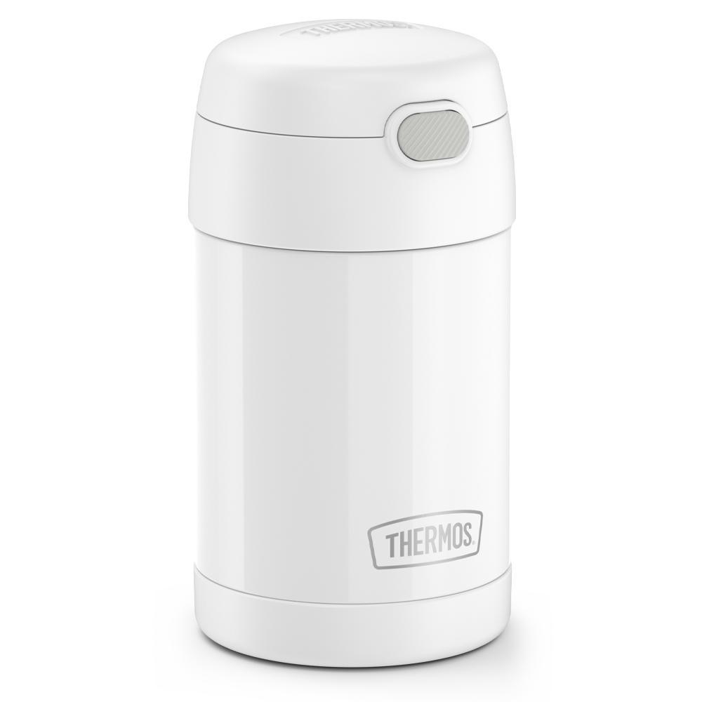 Thermos® 16oz FUNtainer® food jar in Neon Pink — angled view showing full profile