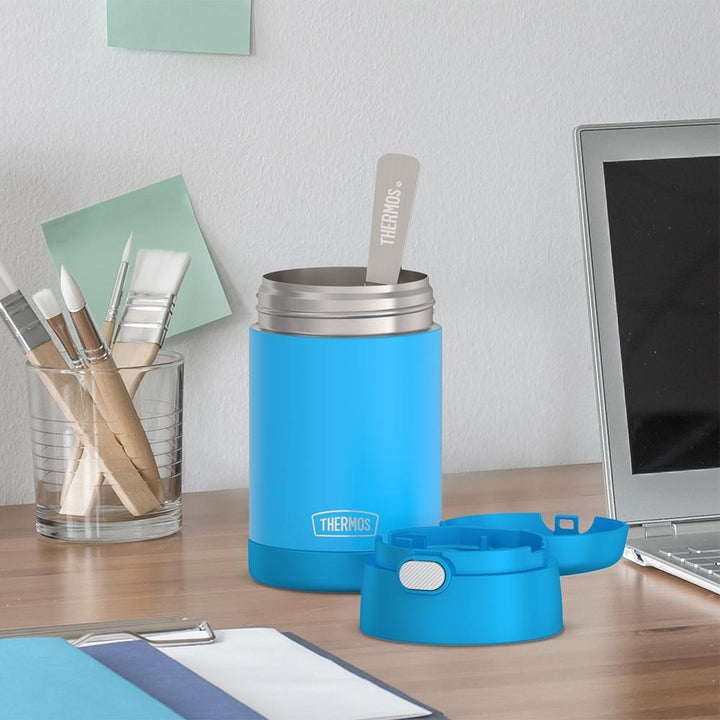 Thermos® 16oz FUNtainer® food jar in Neon Pink — lifestyle photo in use