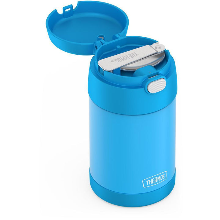 Thermos® 16oz FUNtainer® food jar in Neon Pink — close-up of lid mechanism