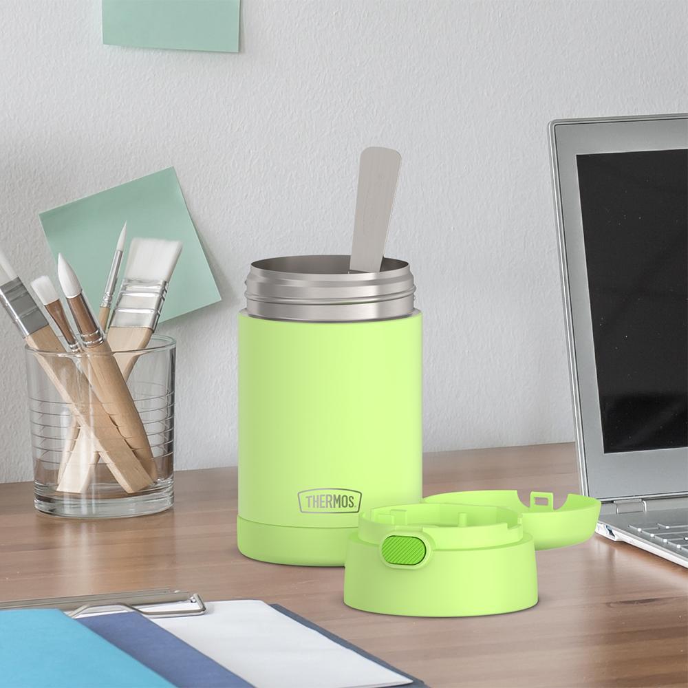 Thermos® 16oz FUNtainer® food jar in Neon Pink — lifestyle photo in use