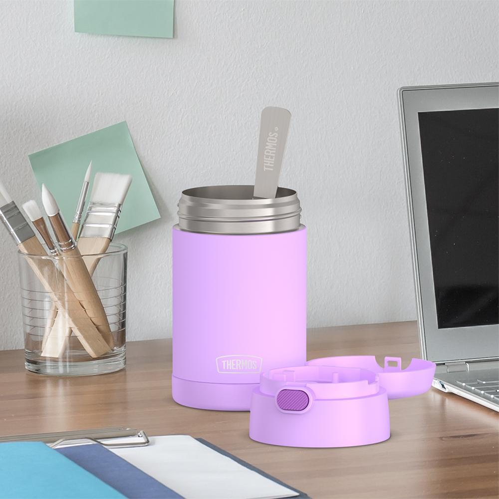 Thermos® 16oz FUNtainer® food jar in Neon Pink — lifestyle photo in use