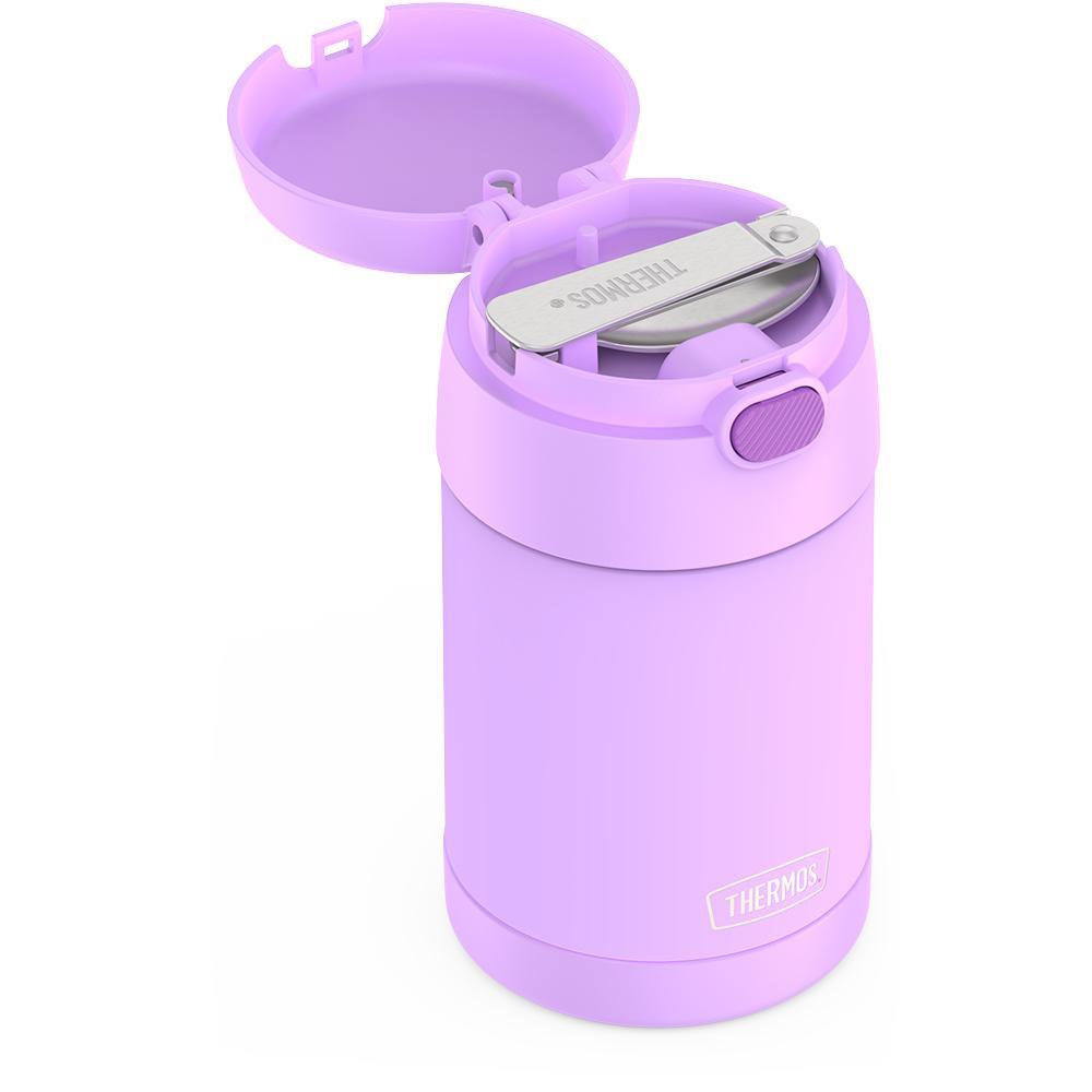 Thermos® 16oz FUNtainer® food jar in Neon Pink — close-up of lid mechanism