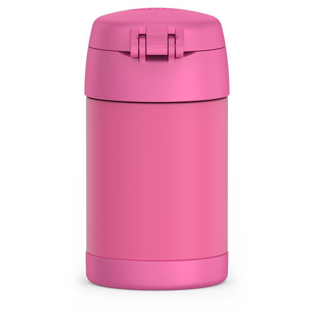 Thermos® 16oz FUNtainer® food jar in Neon Pink — back view showing handle and base