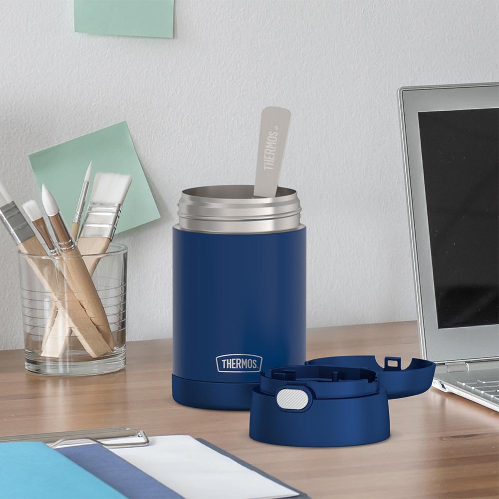 Thermos® 16oz FUNtainer® food jar in Neon Pink — lifestyle photo in use