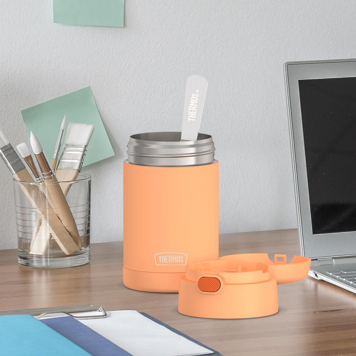 Thermos® 16oz FUNtainer® food jar in Neon Pink — lifestyle photo in use