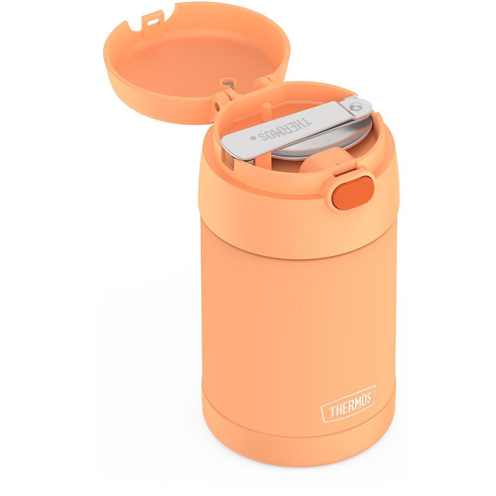 Thermos® 16oz FUNtainer® food jar in Neon Pink — close-up of lid mechanism