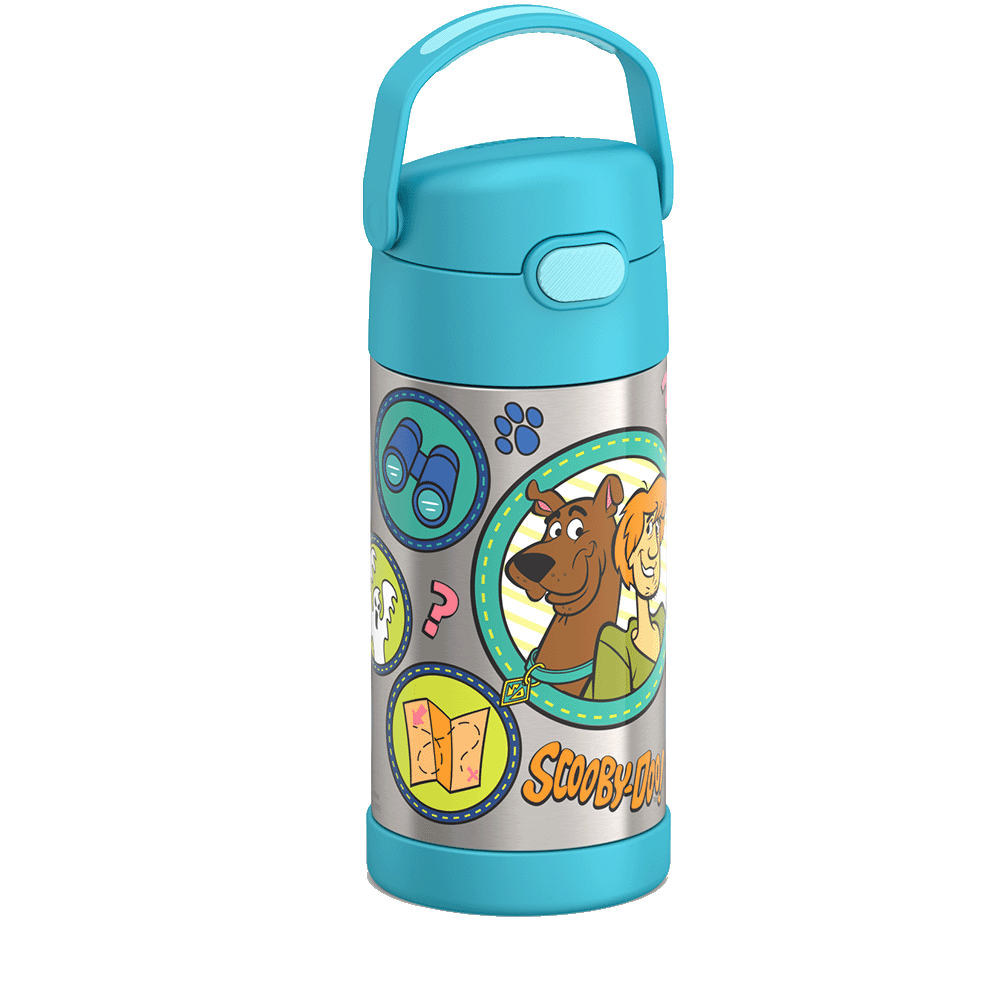 Thermos® 12oz FUNtainer® water bottle in Default Title — angled view showing full profile