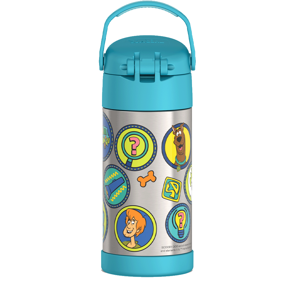 Thermos® 12oz FUNtainer® water bottle in Default Title — back view showing handle and base