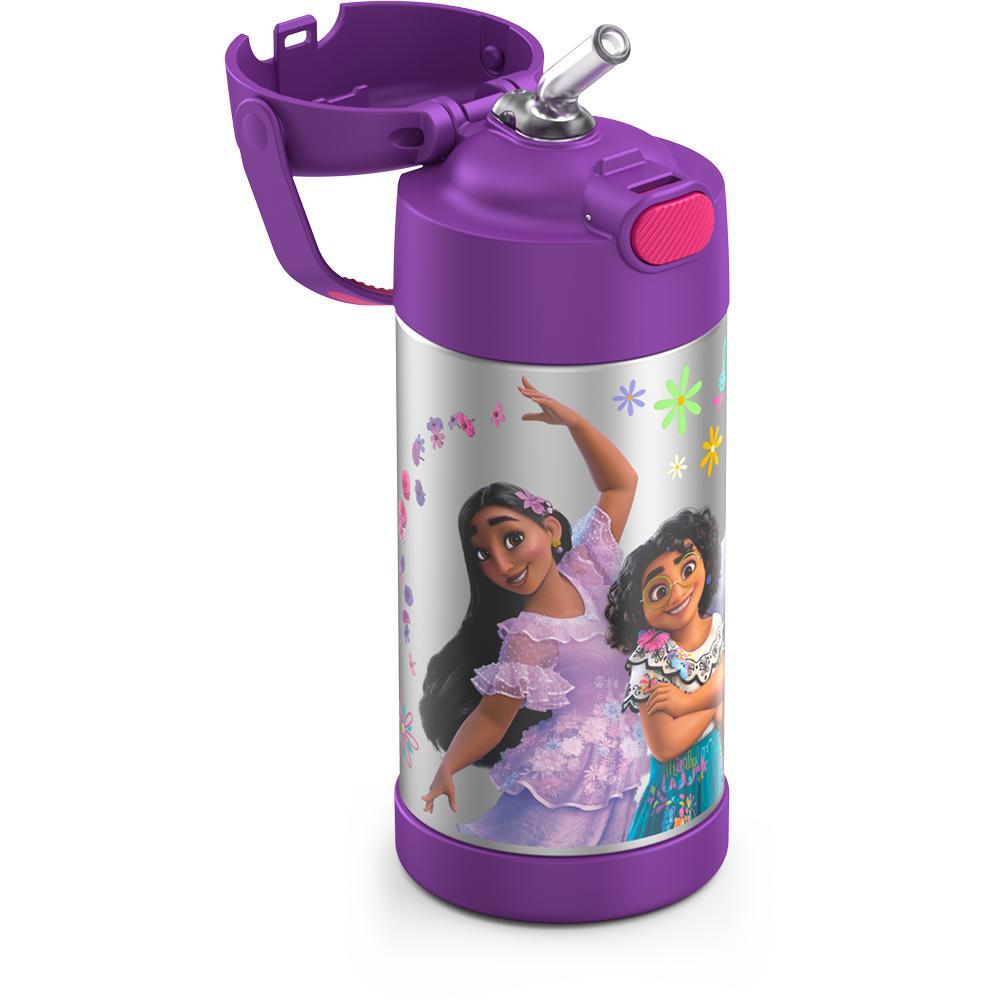 Thermos® 12oz FUNtainer® water bottle in Default Title — close-up of push-button straw lid
